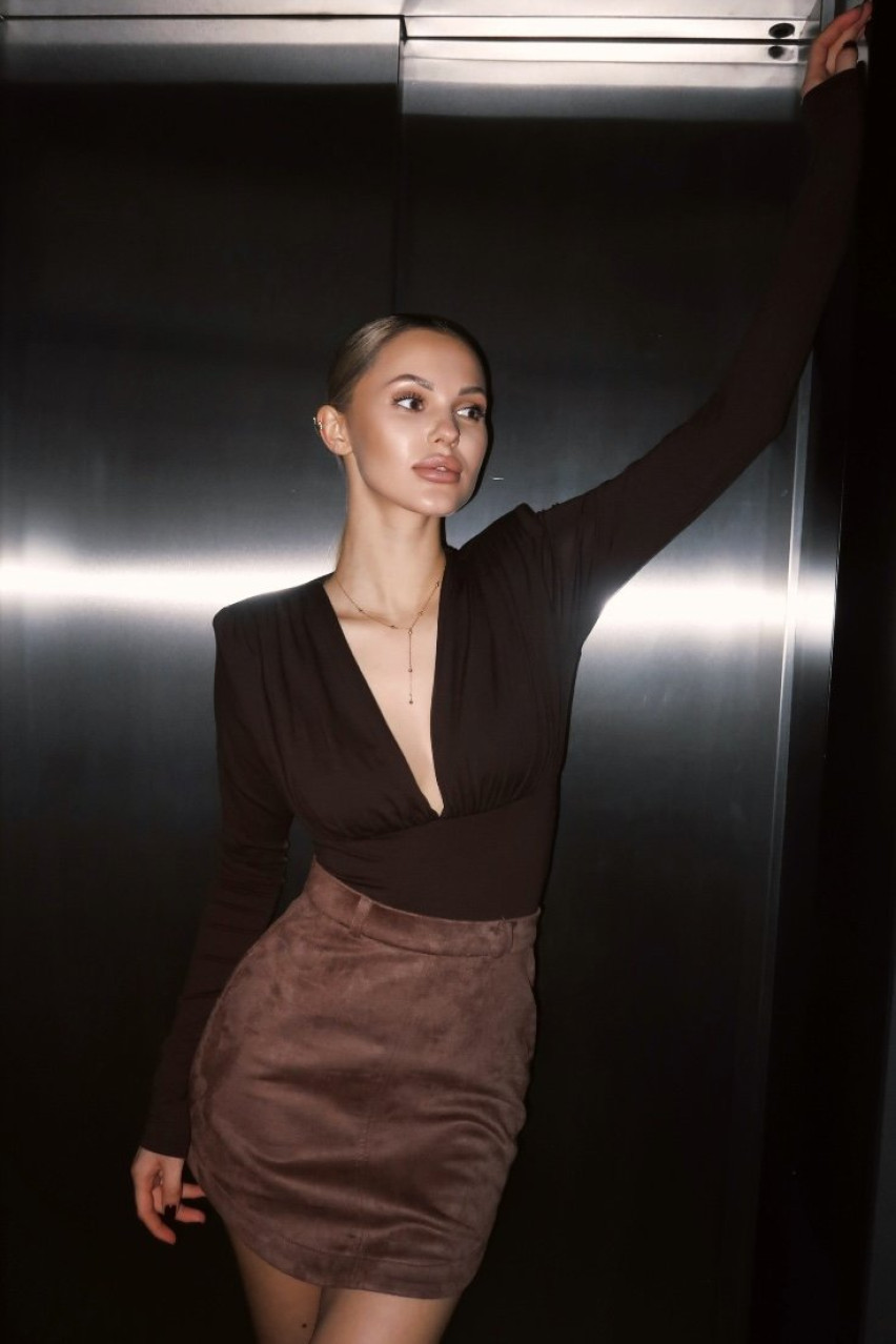 Шоколадна спідниця із екозамші FW2024-25 BLAZH.